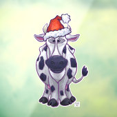 Schwarz-Weiß-Kuh Weihnachtsfenster Fensteraufkleber (Blatt 3)