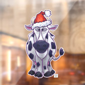 Schwarz-Weiß-Kuh Weihnachtsfenster Fensteraufkleber (Blatt 2)