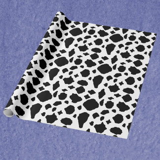 Schwarz-Weiß-Kuhdruckmuster Geschenkpapier