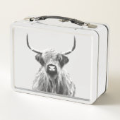 Schwarz-Weiß-Kühe Metall Brotdose (Rückseite)