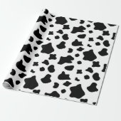 Schwarz-Weiß-Kuhfell, Tierdruck, Flecken Geschenkpapier (Ungerollt)