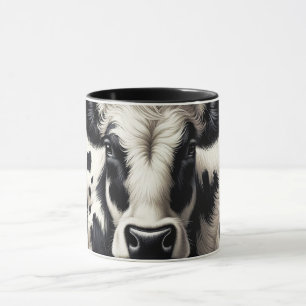 Schwarz-Weiß-Kuhkuh-Furnier-Look Tasse