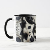 Schwarz-Weiß-Kuhkuh-Furnier-Look Tasse (Links)