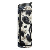 Schwarz-Weiß-Kuhkuh-Furnier-Look Thermosbecher (Nach links gedreht)