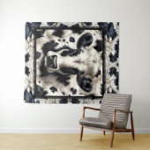 Schwarz-Weiß-Kuhkuh-Furnier-Look Wandteppich (Beispiel (Horizontal))