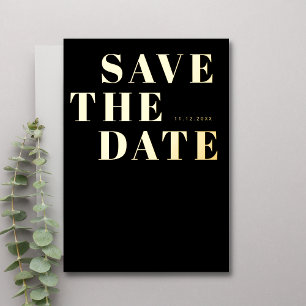 Schwarz-Weiß-Kühne-Minimalistische-Hochzeit – Term Folieneinladung