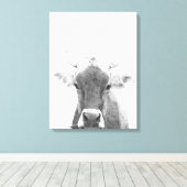 Schwarz-Weiß-Kuhportrait Leinwanddruck (Insitu (Holzboden))