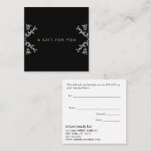 Schwarz-Weiß-Kundenempfehlung Rabattkarte (Vorne/Hinten)