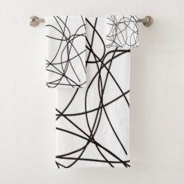 Schwarz-Weiß-Kunst Badhandtuch Set