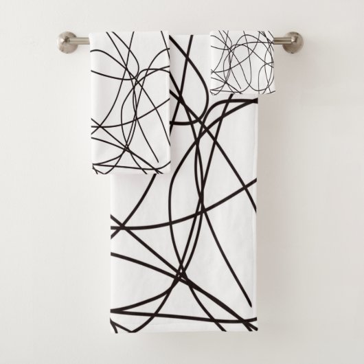 Schwarz-Weiß-Kunst Badhandtuch Set (Insitu)