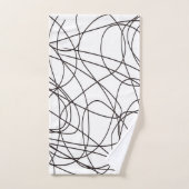 Schwarz-Weiß-Kunst Badhandtuch Set (Handtuch)