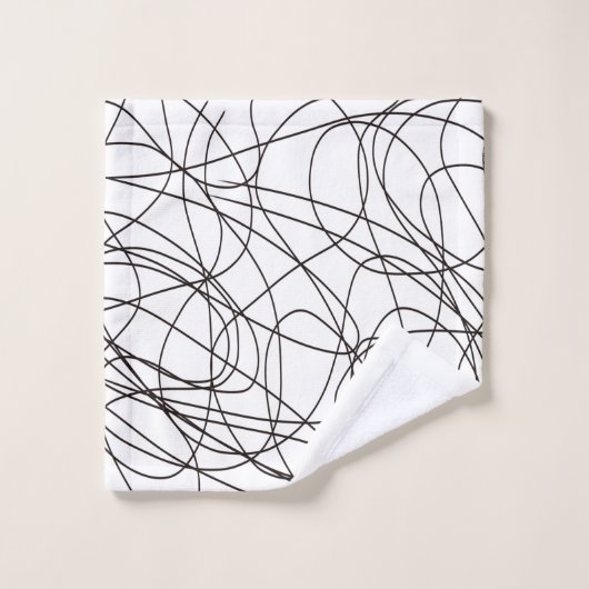 Schwarz-Weiß-Kunst Badhandtuch Set (Waschlappen)