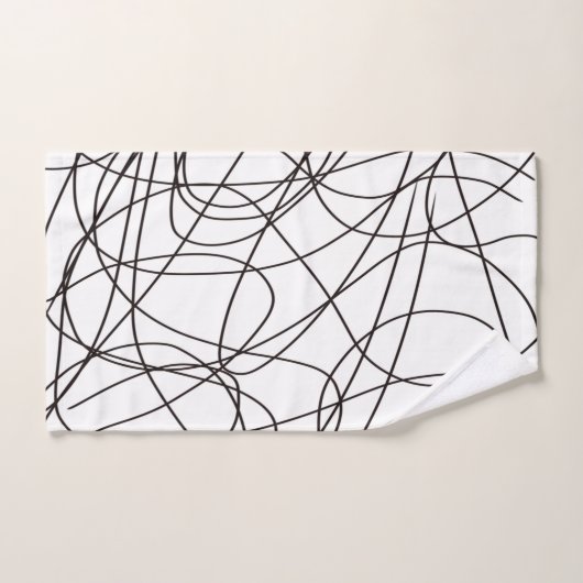 Schwarz-Weiß-Kunst Badhandtuch Set (Handtuch)