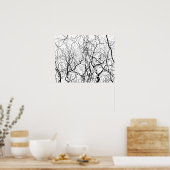 Schwarz-Weiß-Kunst Bare Willow Trester Poster (Küche)