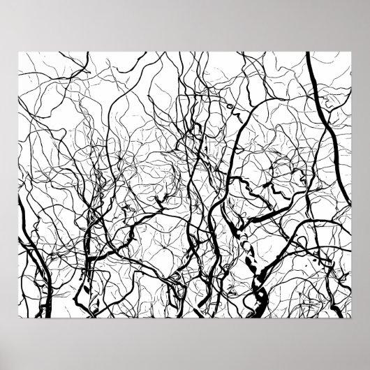 Schwarz-Weiß-Kunst Bare Willow Trester Poster (Vorne)