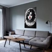 Schwarz-Weiß-Kunst Clown | AI Art Poster