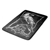 Schwarz-Weiß-Kunst-Crows, Ravens Badematte (Schrägansicht)