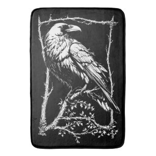 Schwarz-Weiß-Kunst-Crows, Ravens Badematte