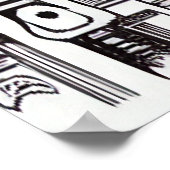 Schwarz-Weiß-Kunst der Stadt | AI Art Poster (Ecke)