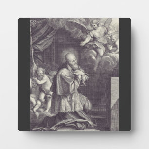 Schwarz-Weiß-Kunst des Heiligen Franz von Sales Fotoplatte
