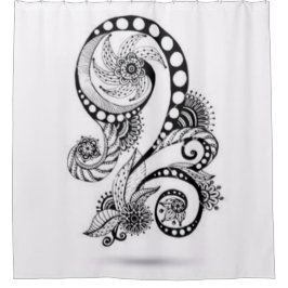 Schwarz-Weiß-Kunst Duschvorhang