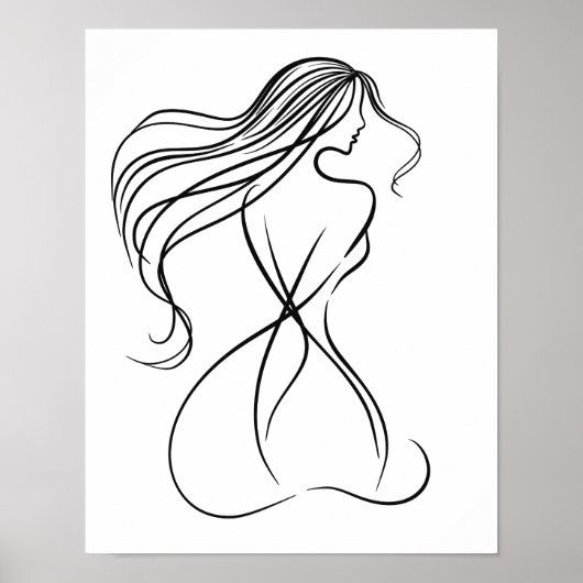 "Schwarz-Weiß-Kunst für Frauen Poster (Vorne)