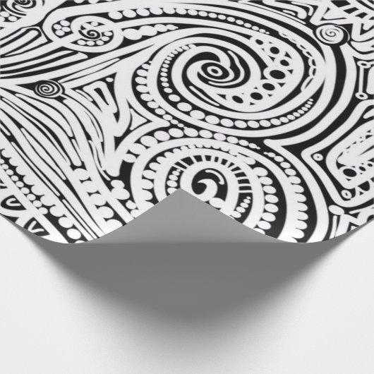 Schwarz-Weiß-Kunst Geschenkpapier (Ecke)