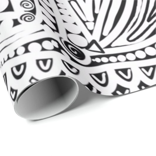 Schwarz-Weiß-Kunst Geschenkpapier (Rolleneckpunkt)