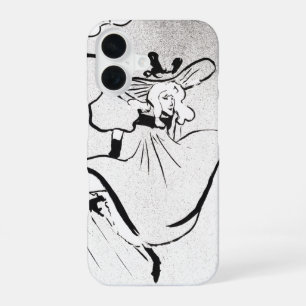 Schwarz-Weiß-Kunst Jane Avril von Toulouse Lautrec iPhone 16 Hülle
