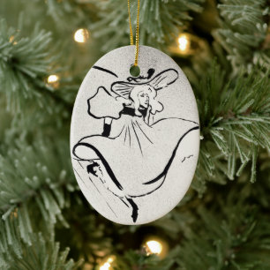 Schwarz-Weiß-Kunst Jane Avril von Toulouse Lautrec Keramik Ornament