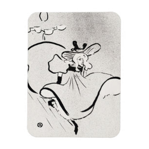 Schwarz-Weiß-Kunst Jane Avril von Toulouse Lautrec Magnet