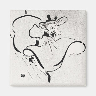 Schwarz-Weiß-Kunst Jane Avril von Toulouse Lautrec Magnet
