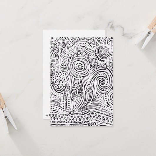 Schwarz-Weiß-Kunst Karte (Vorderseite/Rückseite Beispiel)