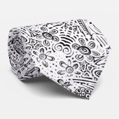 Schwarz-Weiß-Kunst Krawatte (Gerollt)