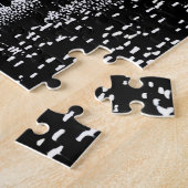 Schwarz-Weiß-Kunst mit Lila Blätter Puzzle (Seite)