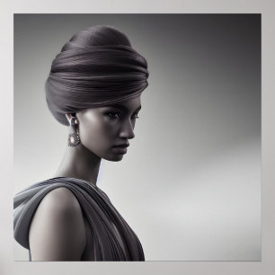 Schwarz-Weiß-Kunst Monochromes Porträt Poster