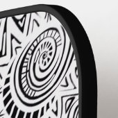 Schwarz-Weiß-Kunst Pickleball Schläger (Linke Seite)