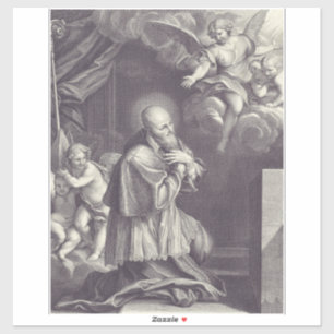 Schwarz-Weiß-Kunst Saint Francis de Sales Aufkleber