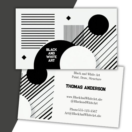 Schwarz-Weiß-Kunst Visitenkarte