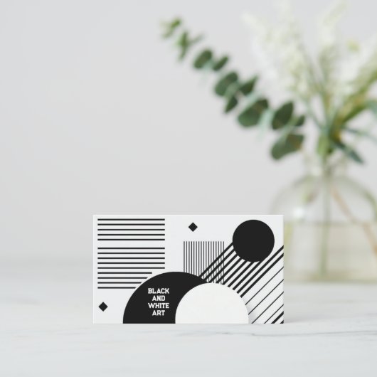 Schwarz-Weiß-Kunst Visitenkarte (Stehend Vorderseite)