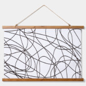 Schwarz-Weiß-Kunst Wandteppich Mit Holzrahmen (Vorne)