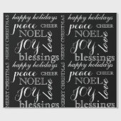 Schwarz-Weiß-Kunst Weihnachtswrapping Paper Geschenkpapier (Flach)