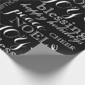 Schwarz-Weiß-Kunst Weihnachtswrapping Paper Geschenkpapier (Ecke)