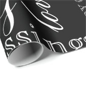 Schwarz-Weiß-Kunst Weihnachtswrapping Paper Geschenkpapier (Rolleneckpunkt)