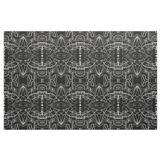 Schwarz-Weiß-Kunstwerk-Designmuster Stoff (Fat Quarter (45,7 x 55,9 cm))