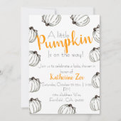 Schwarz-Weiß-Kürbis-Babydusche einladen Einladung (Vorderseite)