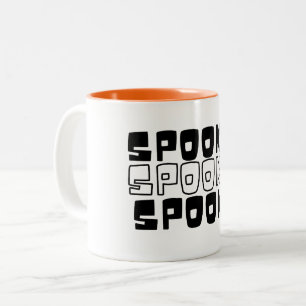 Schwarz-Weiß-Kürbis-Halloween-Illustrations-Tasse Zweifarbige Tasse