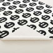 Schwarz-Weiß-Kürbislaterne Fleece Blanket Sherpadecke (3/4)