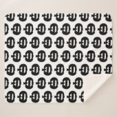Schwarz-Weiß-Kürbislaterne Fleece Blanket Sherpadecke (Vorderseite (Horizontal))