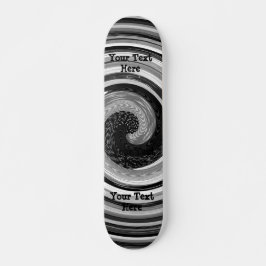 Schwarz-Weiß-Kurven in modernem abstraktem Design Skateboard